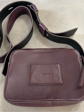Allsaints Lucille Leather Crossbody Bag Burgundy Oxblood * Needs Repair *